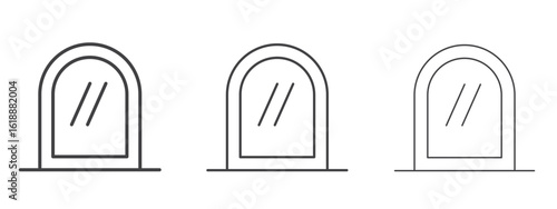 Makeup mirror icon - editable stroke vector illustration