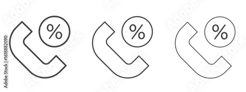 Loan call icon - editable stroke vector illustration