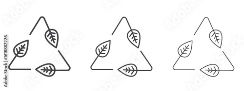 Leaves eco recycle icon - editable stroke vector illustration
