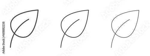 Leaf icon - editable stroke vector illustration