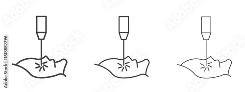 Laser anti aging beauty icon - editable stroke vector illustration