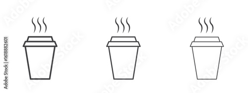 Hot coffee cup icon - editable stroke vector illustration