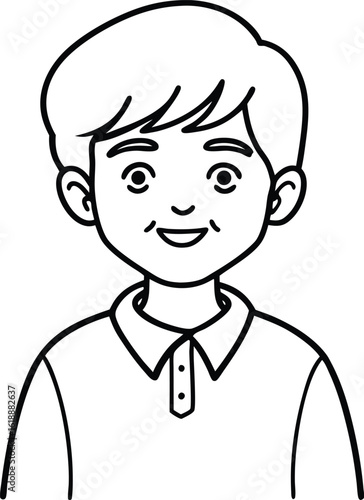 student avatar flat vector line art white background looking right side
