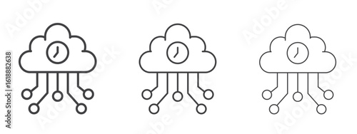 High server uptime icon - editable stroke vector illustration