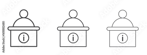 Help desk information icon - editable stroke vector illustration
