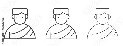 Hajj icon - editable stroke vector illustration