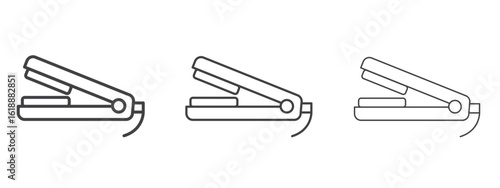 Hair straightener icon - editable stroke vector illustration