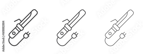 Hair curler icon - editable stroke vector illustration