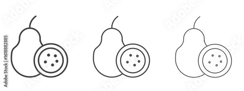 Guava icon - editable stroke vector illustration