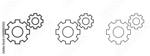 Gear icon - editable stroke vector illustration