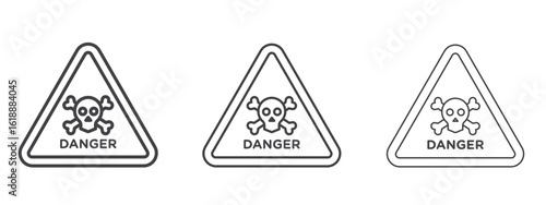 Danger signs - editable stroke vector illustration