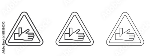 Cutting hand straight blade signs - editable stroke vector illustration