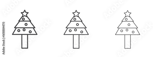 Christmas tree icon - editable stroke vector illustration