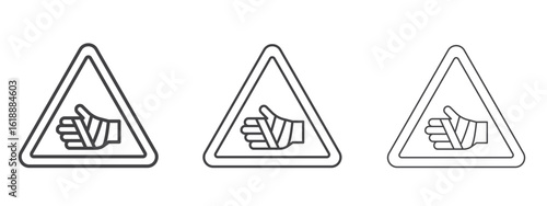 Free Download Chemical burns hazard signs - editable stroke vector illustration - GFXLoad