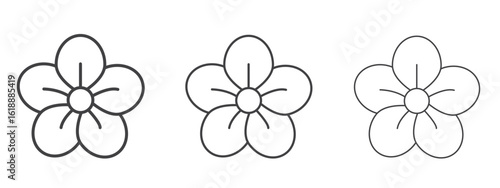 Araliya flower icon - editable stroke vector illustration