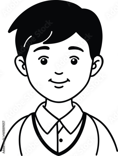 student avatar flat vector line art white background looking right