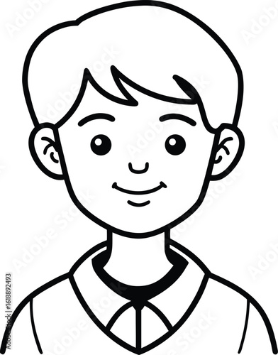 student avatar flat vector line art white background confident look