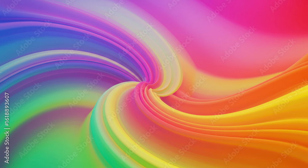 Fototapeta premium Vibrant rainbow swirl abstract background with smooth gradient flow