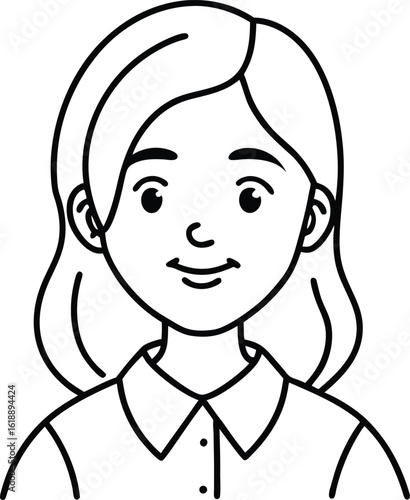 student avatar flat vector line art white background wearing glasses