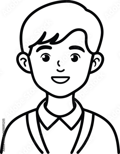 student avatar flat vector line art white background surprised expression