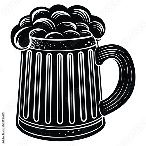 Frothy Beer Mug Silhouette foam drink