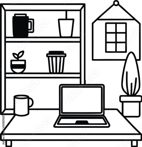 dorm room with laptop on bed coffee mug and blanket