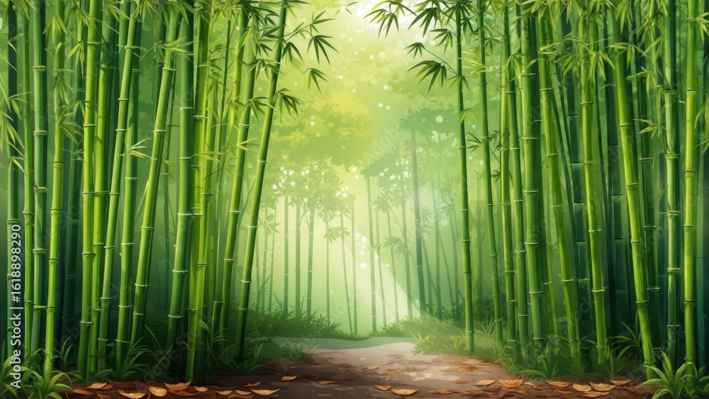 Fototapeta premium Lush bamboo forest path