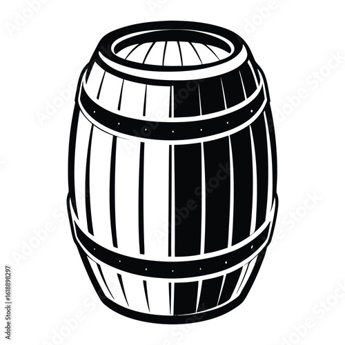 Wooden barrel black silhouette fermentation beverage