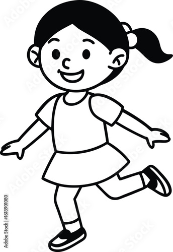 student avatar flat vector line art white background friendly smile