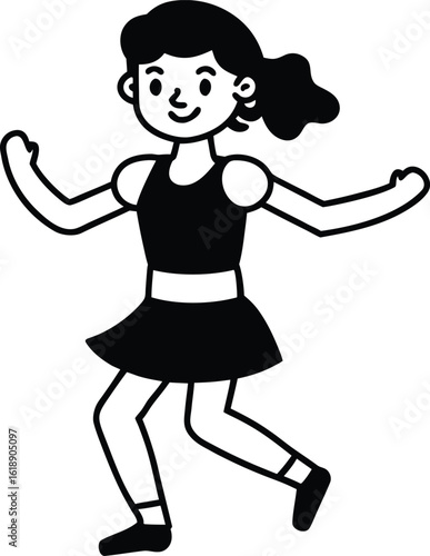 student avatar flat vector line art white background looking right