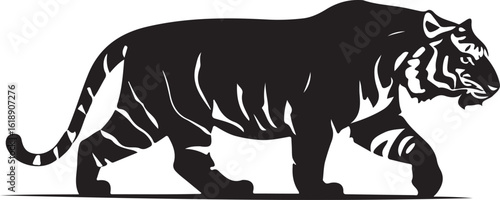 Tiger walking silhouette