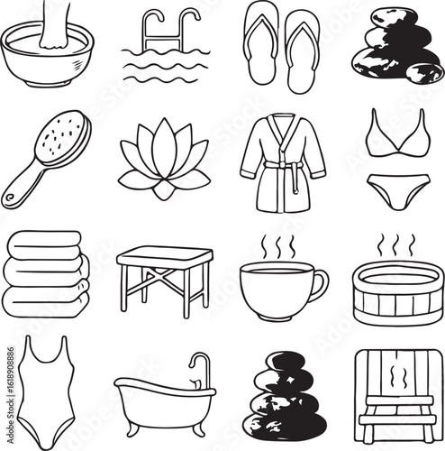 Spa and Wellness Icons relaxation self-care