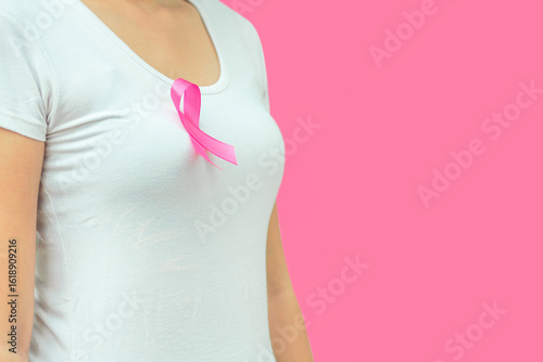 Wallpaper Mural Pink breast cancer awareness ribbon. October Breast cancer awareness month. Healthcare and medicine concept.  Torontodigital.ca