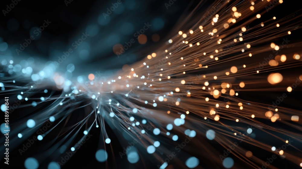 Naklejka premium glowing fibers abstract stream light
