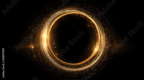 golden light circle sparkle effect