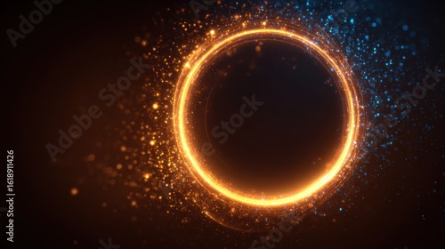 glowing orange blue circle sparks