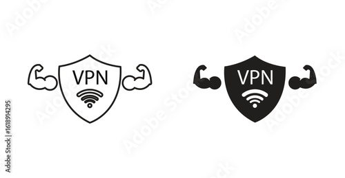 VPN Icon With Wi-Fi Symbol