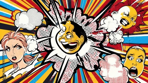 Pop art explosion of faces (1)