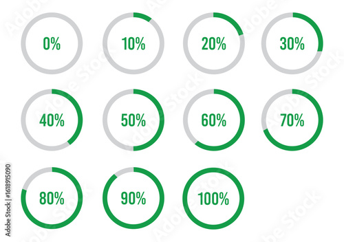 Pie chart set. Circle pie charts diagrams. Different color circles isolated. Circle section graph. Infographic element round shape. Pie chart divided equal parts. Colorful circle arrow charts. 