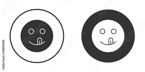 Yummy smile emoji icon, flat vector simple element illustration from editable concept