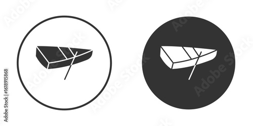 Wooden boat icon, flat vector simple element illustration from editable concept