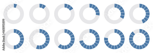Pie charts diagrams. Donut and pie chart infographic elements set. Colorful diagram collection with. Circle icons for infographic. Vector eps 10