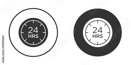 Twenty four hours icon, flat vector simple element illustration from editable concept