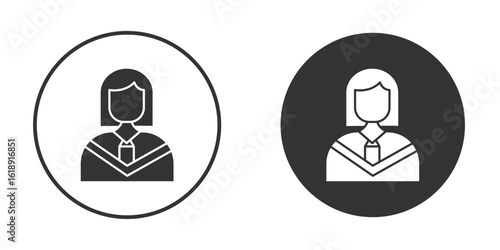 Student Girl icon, flat vector simple element illustration from editable concept