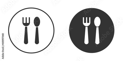 Spoon and Fork icon, flat vector simple element illustration from editable concept