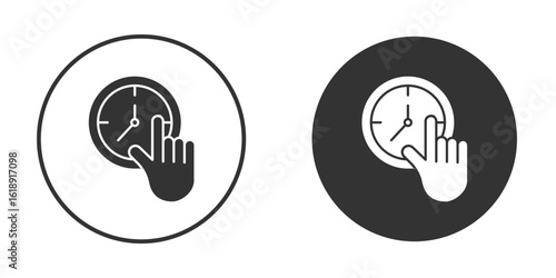Specify at time icon, flat vector simple element illustration from editable concept