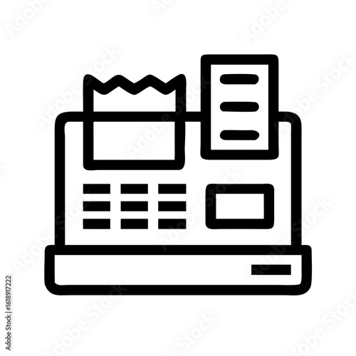 Cash register with coupons and copy space on transparent background