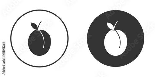 Plum icon, flat vector simple element illustration from editable concept