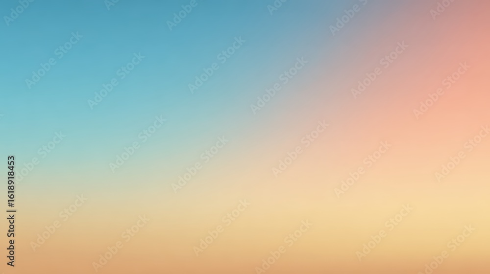 Fototapeta premium Soft pastel sky gradient background blue to orange hues,