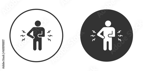 Muscle pain icon, flat vector simple element illustration from editable concept